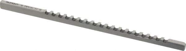 Dumont Minute Man - 3mm Keyway Width, Style A, Keyway Broach - High Speed Steel, Bright Finish, 1/8" Broach Body Width, 13/64" to 1-1/8" LOC, 5" OAL, 650 Lbs Pressure for Max LOC - Apex Tool & Supply