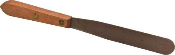 Ampco - 1" Wide Nickel Copper Spatula - Stiff, Wood Handle, 10-1/4" OAL - Apex Tool & Supply