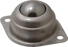 Value Collection - 1 Inch Diameter, Oval, Stainless Steel Ball Transfer - 1.1875 Inch Mount Height, 125 Lb. Capacity - Apex Tool & Supply