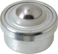 Value Collection - 1 Inch Diameter, Round, Carbon Steel Ball Transfer - 2 Inch Overall Diameter, 1.4375 Inch Mount Height, 125 Lb. Capacity - Apex Tool & Supply