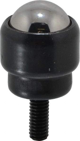 Value Collection - 1 Inch Diameter, Round, Carbon Steel Ball Transfer - 1.2188 Inch Overall Diameter, 1.4375 Inch Mount Height, 125 Lb. Capacity - Apex Tool & Supply