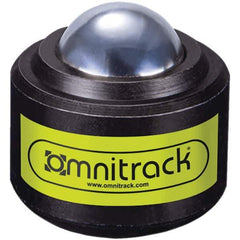 Value Collection - 1/2 Inch Diameter, Round, Chrome Steel Ball Transfer - 7/8 Inch Overall Diameter, 7/8 Inch Mount Height, 100 Lb. Capacity - Apex Tool & Supply