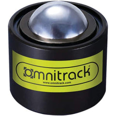 Value Collection - 1 Inch Diameter, Round, Chrome Steel Ball Transfer - 2 Inch Overall Diameter, 1-3/4 Inch Mount Height, 825 Lb. Capacity - Apex Tool & Supply