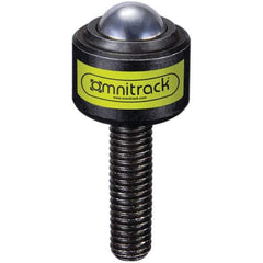 Value Collection - 1/2 Inch Diameter, Round, Chrome Steel Ball Transfer - 7/8 Inch Overall Diameter, 7/8 Inch Mount Height, 100 Lb. Capacity - Apex Tool & Supply