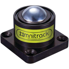 Value Collection - 2 Inch Diameter, Square, Chrome Steel Ball Transfer - 4-1/2 Inch Overall Diameter, 3-7/8 Inch Mount Height, 4,850 Lb. Capacity - Apex Tool & Supply