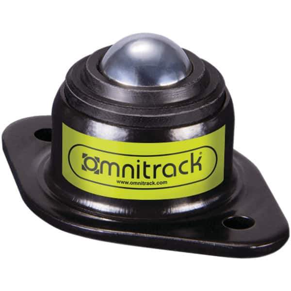 Value Collection - 1/2 Inch Diameter, Oval, Chrome Steel Ball Transfer - 1 Inch Overall Diameter, 0.3125 Inch Mount Height, 100 Lb. Capacity - Apex Tool & Supply