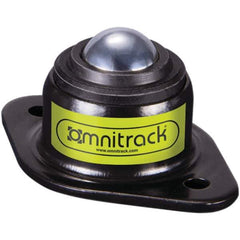 Value Collection - 1/2 Inch Diameter, Oval, Chrome Steel Ball Transfer - 1 Inch Overall Diameter, 0.3125 Inch Mount Height, 100 Lb. Capacity - Apex Tool & Supply