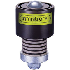 Value Collection - 1/2 Inch Diameter, Round, Chrome Steel Ball Transfer - 7/8 Inch Overall Diameter, 1.54 Inch Mount Height, 70 Lb. Capacity - Apex Tool & Supply