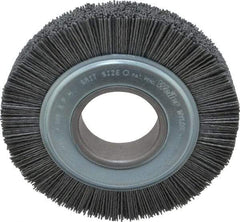 Weiler - 6" OD, 2" Arbor Hole, Crimped Nylon Wheel Brush - 1" Face Width, 1-1/4" Trim Length, 0.04" Filament Diam, 3,600 RPM - Apex Tool & Supply