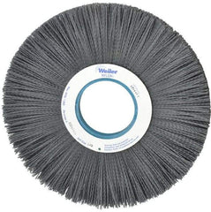 Weiler - 12" OD, 3-1/4" Arbor Hole, Crimped Nylon Wheel Brush - 1" Face Width, 3-5/16" Trim Length, 0.04" Filament Diam, 1,800 RPM - Apex Tool & Supply