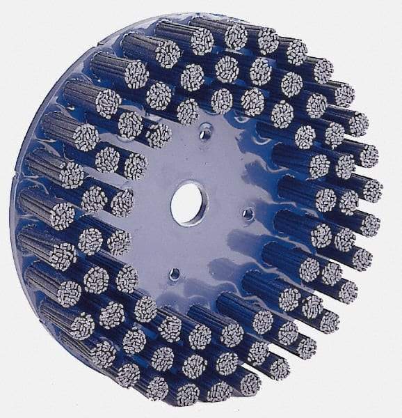 Weiler - 8" 120 Grit Silicon Carbide Crimped Disc Brush - Fine Grade, Plain Hole Connector, 1-1/2" Trim Length, 7/8" Arbor Hole - Apex Tool & Supply