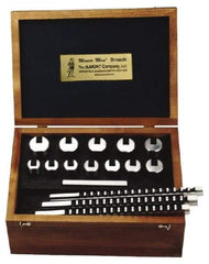 Dumont Minute Man - 15 Piece, 10 to 14mm Keyway Width, Style D Keyway Broach Set - Bright Finish High Speed Steel Broach, Plain Bushing, 32 to 50mm Bushing Diam - Apex Tool & Supply