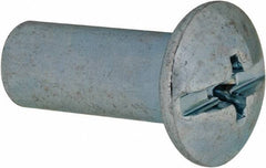 Made in USA - #10-24 Thread Barrel, Slotted/Phillips Drive, Steel Sex Bolt & Binding Post - Zinc-Plated Finish, 5/8" Long Barrel - Apex Tool & Supply