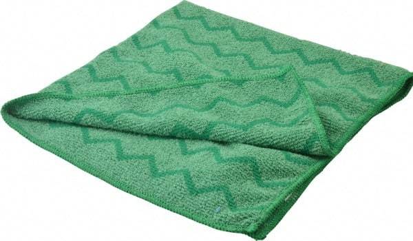 Rubbermaid - Dry Microfiber Wipes - 20" x 20" Sheet Size, Green - Apex Tool & Supply