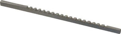 Value Collection - 1/8" Keyway Width, Style A, Keyway Broach - High Speed Steel, Bright Finish, 1/8" Broach Body Width, 13/64" to 1-1/8" LOC, 5" OAL - Apex Tool & Supply