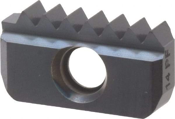 Carmex - 14 TPI, Internal/External Thread, NPTF Standard, 14IE MT7 Grade Thread Mill Insert - Carbide, TiAlN Coating - Apex Tool & Supply