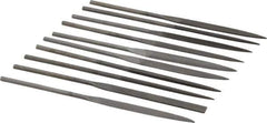 Value Collection - 10 Piece Swiss Pattern File Set - 6-1/4" Long, 2 Coarseness, Round Handle, Set Includes Barrette, Equalling, Half Round, Knife, Oval, Regular Pillar, Round, Square, Three Square, Warding - Apex Tool & Supply