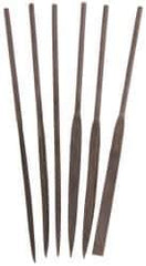Value Collection - 6 Piece Swiss Pattern File Set - 4" Long, 2 Coarseness, Set Includes Equalling, Flat, Half Round, Round, Square, Three Square - Apex Tool & Supply