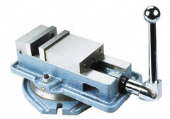 Interstate - 6" Jaw Width, Horizontal Swivel Machine Vise - Manual Operation, 1 Station, 16.85" Long x 6.22" High x 1-1/2" Deep, 1-3/4" Jaw Height, Cast Iron - Apex Tool & Supply