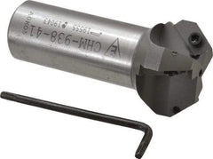 Everede Tool - 41° Lead Angle, 1.664" Max Cut Diam, 15/16" Min Cut Diam, 0.418" Max Depth of Cut, Indexable Chamfer and Angle End Mill - 3 Inserts, APLT 347 Insert Style, 3.2" Overall Length, Straight Shank, 82° Included Angle - Apex Tool & Supply