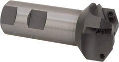Everede Tool - 60° Lead Angle, 1.708" Max Cut Diam, 3/4" Min Cut Diam, 0.277" Max Depth of Cut, Indexable Chamfer and Angle End Mill - 3 Inserts, APLT 347 Insert Style, 3.2" Overall Length, Straight Shank, 120° Included Angle - Apex Tool & Supply