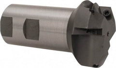 Everede Tool - 60° Lead Angle, 1.958" Max Cut Diam, 1" Min Cut Diam, 0.277" Max Depth of Cut, Indexable Chamfer and Angle End Mill - 3 Inserts, APLT 347 Insert Style, 3.2" Overall Length, Straight Shank, 120° Included Angle - Apex Tool & Supply