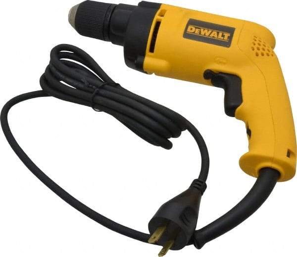 DeWALT - 3/8" Keyless Chuck, 1,200 RPM, Pistol Grip Handle Electric Drill - 6.7 Amps, 120 Volts, Reversible - Apex Tool & Supply