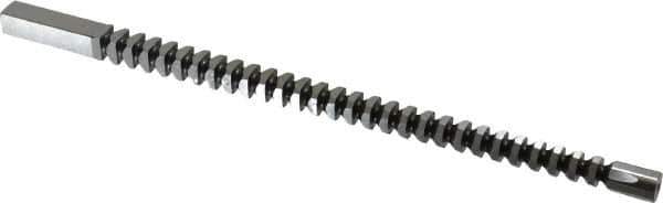 Dumont Minute Man - 3/8" x 9-3/8" Overall Length, 25/64" Pilot Hole Diam, Square Broach - 0.3755 to 0.3765" Tolerance, 0.524 to 0.526" Across Corners, 1/4" Pitch, 3/8 to 1-1/4" LOC, 3,720 Lbs. Pressure for Max LOC - Apex Tool & Supply