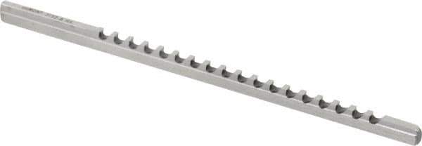 Dumont Minute Man - 3/32" Keyway Width, Style A, Keyway Broach - High Speed Steel, Bright Finish, 1/8" Broach Body Width, 13/64" to 1-1/8" LOC, 5" OAL, 780 Lbs Pressure for Max LOC - Apex Tool & Supply