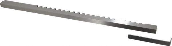 Dumont Minute Man - 3/16" Keyway Width, Style C, Keyway Broach - High Speed Steel, Bright Finish, 3/8" Broach Body Width, 25/64" to 2-1/2" LOC, 11-3/4" OAL, 1,540 Lbs Pressure for Max LOC - Apex Tool & Supply