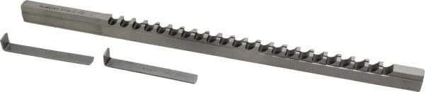 Dumont Minute Man - 5/16" Keyway Width, Style C, Keyway Broach - High Speed Steel, Bright Finish, 3/8" Broach Body Width, 25/64" to 2-1/2" LOC, 11-3/4" OAL, 3,960 Lbs Pressure for Max LOC - Apex Tool & Supply
