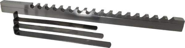 Dumont Minute Man - 1/2" Keyway Width, Style D, Keyway Broach - High Speed Steel, Bright Finish, 9/16" Broach Body Width, 1" to 6" LOC, 13-7/8" OAL, 9,800 Lbs Pressure for Max LOC - Apex Tool & Supply