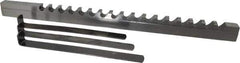 Dumont Minute Man - 1/2" Keyway Width, Style D, Keyway Broach - High Speed Steel, Bright Finish, 9/16" Broach Body Width, 1" to 6" LOC, 13-7/8" OAL, 9,800 Lbs Pressure for Max LOC - Apex Tool & Supply