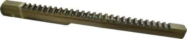 Dumont Minute Man - 7/8" Keyway Width, Style F, Keyway Broach - High Speed Steel, Bright Finish, 1" Broach Body Width, 1" to 6" LOC, 20-1/4" OAL, 9,800 Lbs Pressure for Max LOC - Apex Tool & Supply