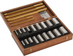 Dumont Minute Man - 23 Piece, 1/8 to 3/8" Keyway Width, Style B & C Keyway Broach Set - TiN Finish High Speed Steel Broach, Collared Bushing, 1/2 to 1-9/16" Bushing Diam - Apex Tool & Supply