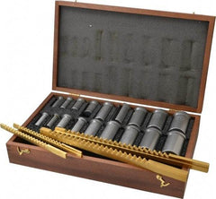Dumont Minute Man - 22 Piece, 1/8 to 3/8" Keyway Width, Style B & C Keyway Broach Set - TiN Finish High Speed Steel Broach, Collared Bushing, 1/2 to 1-9/16" Bushing Diam - Apex Tool & Supply