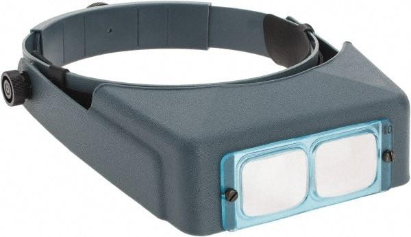Made in USA - 2.5x Magnification, Optical Glass, Rectangular Magnifier - Headband Mount, 8 Inch Focal Distance - Apex Tool & Supply