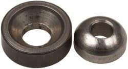 Gibraltar - 3/32" Bolt, Stainless Steel, Spherical Washer Assembly - 5/32" Inside x 3/8" Female Outside, 9/32" Male OD, 13/64" Thick, 1/32" Radius, 303 Grade - Apex Tool & Supply