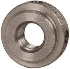 Gibraltar - 1/2-13" UNC Thread, Uncoated, Stainless Steel Round Knurled Check Nut - 7/16" Overall Height, 1-1/8" Diam x 5/16" Head Height, 7/8" Diam x 1/8" Base Height - Apex Tool & Supply