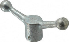 Gibraltar - 2 Offset Arms, Zinc Plated, Blank Speed Handle - 2-1/2" High, 9/16" Arm Diam, 1-3/8" Hub Diam, 7/8" Ball Diam - Apex Tool & Supply