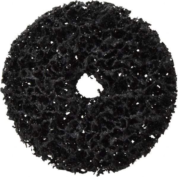 3M - 3" Very Coarse Grade Silicon Carbide Deburring Disc - 1/2" Center Hole, Arbor Connection, Black, 8,500 Max RPM - Apex Tool & Supply