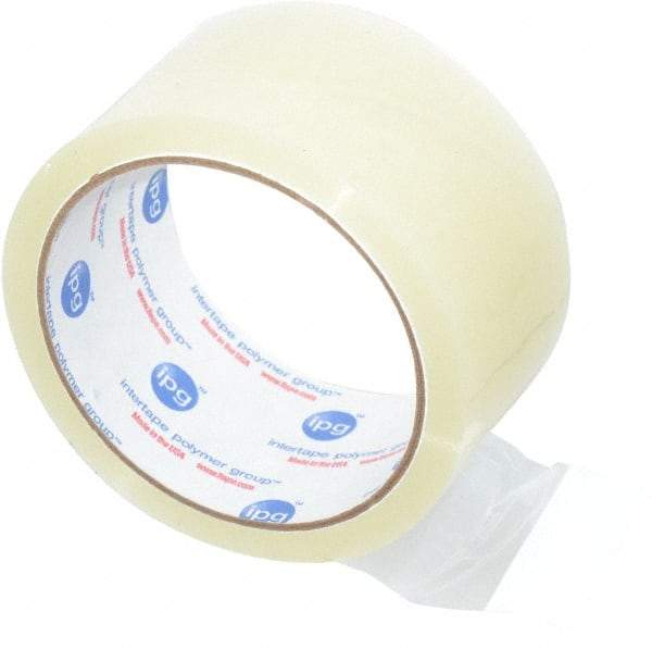 Intertape - 2" x 55 Yd Clear Rubber Adhesive Sealing Tape - Polypropylene Film Backing, 1.6 mil Thick, 25 Lb Tensile Strength, Series 6100 - Apex Tool & Supply