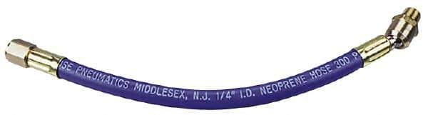 Coilhose Pneumatics - 5/16" ID 1' Long Lead-In Whip Hose - FNPT x MNPT Ball Swivel Ends, 300 Working psi, -40 to 212°F, 1/4" Fitting, - Apex Tool & Supply