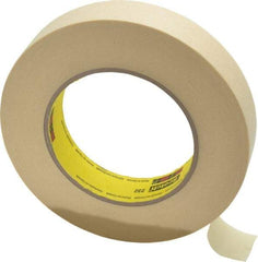 3M - 1" Wide x 60 Yd Long Tan Paper Masking Tape - Series 232, 6.3 mil Thick, 27 In/Lb Tensile Strength - Apex Tool & Supply
