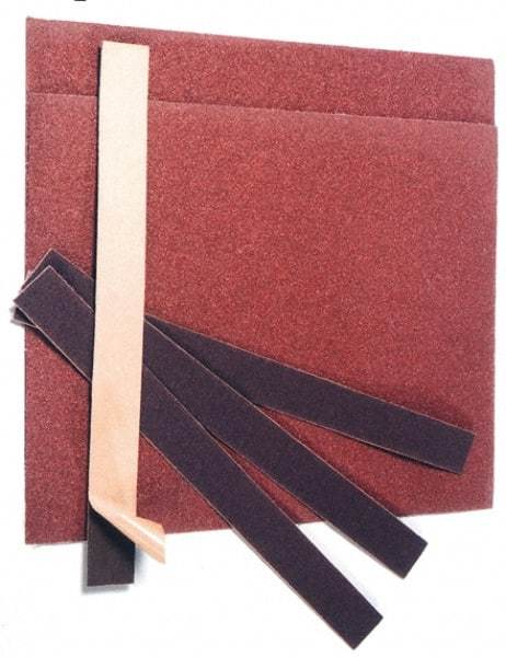 Made in USA - 100 Grit, Aluminum Oxide Adhesive Backed Sanding Sheets - Cloth, 9" x 11", Fine Grade, X Weighted Backing - Apex Tool & Supply