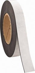 Made in USA - 50' Long x 1" Wide Flexible Magnetic Strip - 4 Lb Max Pull Force, Adhesive Back, Black - Apex Tool & Supply