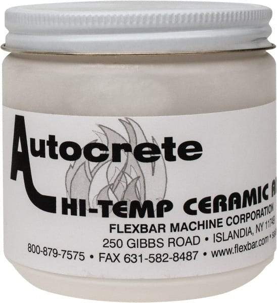 Flexbar - 1 Lb Jar White Ceramic Filler/Repair Caulk - 3000°F Max Operating Temp, 24 hr Full Cure Time - Apex Tool & Supply