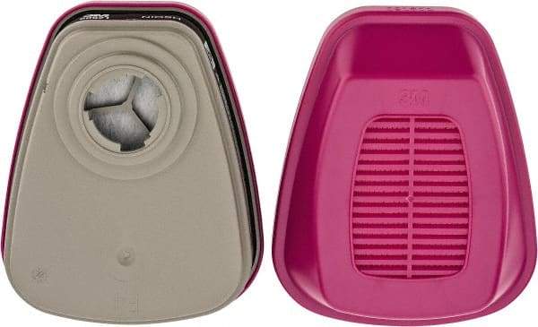 3M - Magenta and Black P100 Cartridge and Filter Combination - Series 6000, Protects Against Organic Vapor - Apex Tool & Supply