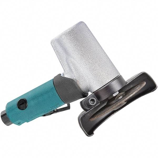 Dynabrade - 3" Wheel Diam, 20,000 RPM, Pneumatic Cutoff & Cutoff-Grinder Tool - Right Angle Handle, 1/4 NPT Inlet - Apex Tool & Supply