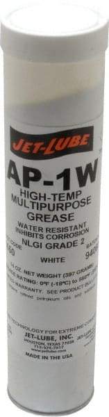 Jet-Lube - 14 oz Cartridge High Temperature Grease - White, High Temperature, 550°F Max Temp, NLGIG 2, - Apex Tool & Supply